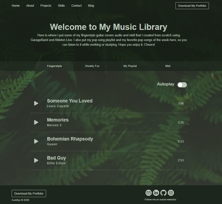 Previous personal portfolio website preview