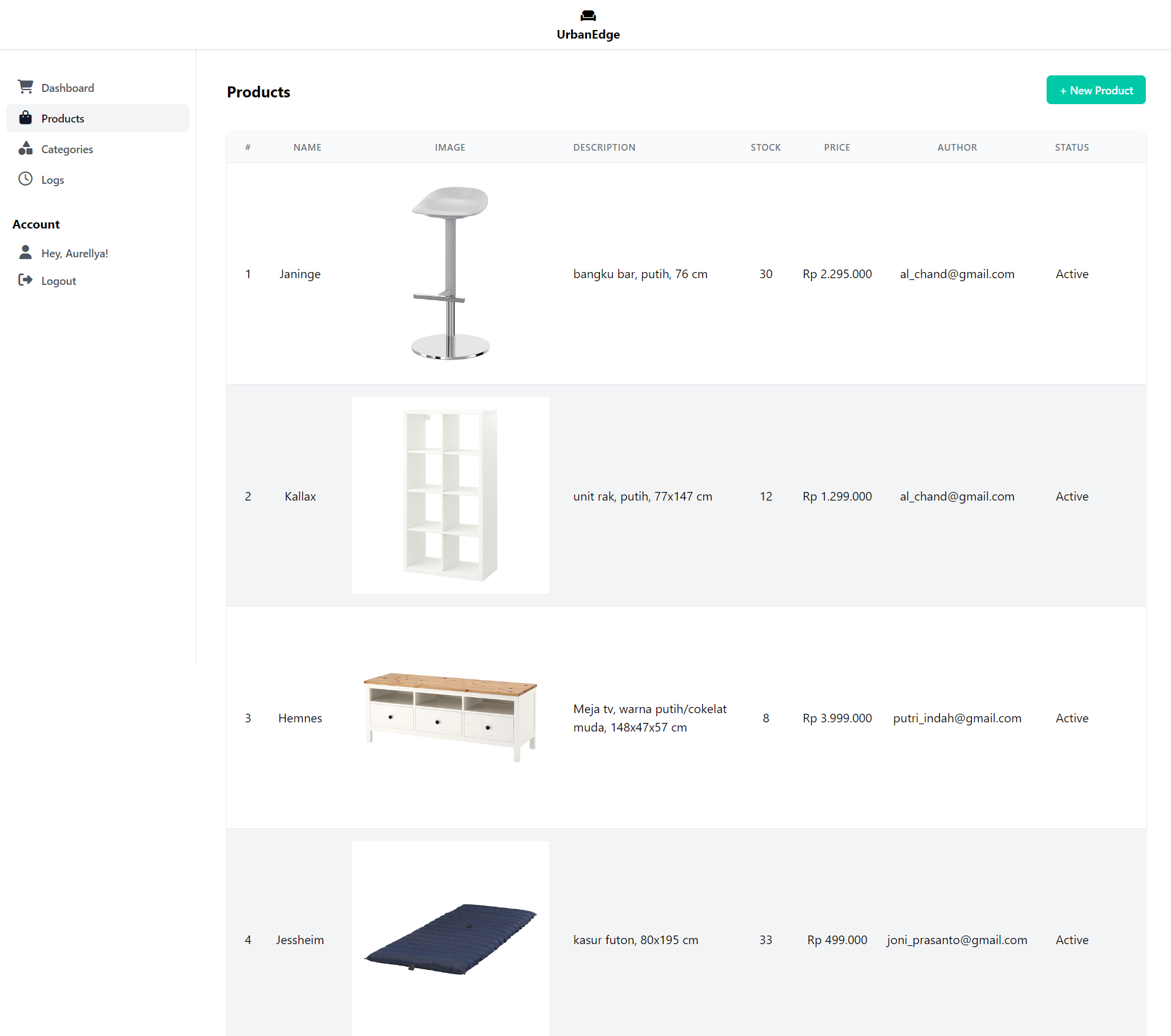 Urban Edge CMS product management interface